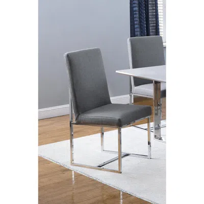 Coaster Co. Of America Mackinnon Upholstered Side Chairs Grey And Chrome (set Of 2)