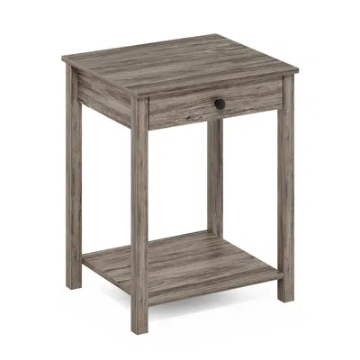 Furinno Classic Side Table With Drawer, Rustic Oak