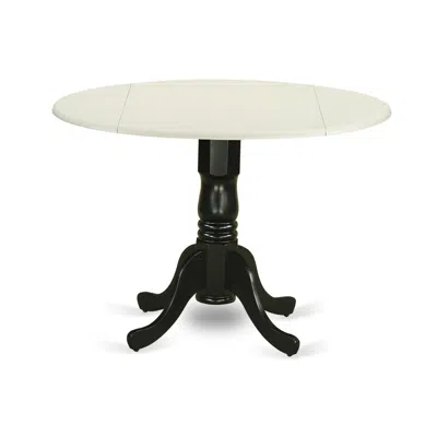 East West Furniture Dining Table Linen White & Black, Dlt-lbk-tp