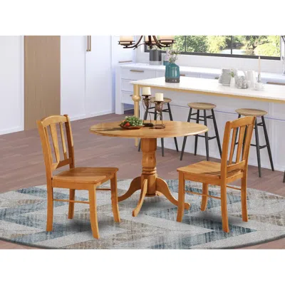 East West Furniture 3 Pc Kitchen Table Set-kitchen Dining Nook And 2 Dinette Chairs Chairs