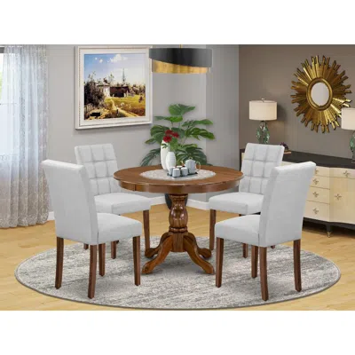 East West Furniture 5 Piece Dinner Table Set Contain A Mid Century Modern Dining Table