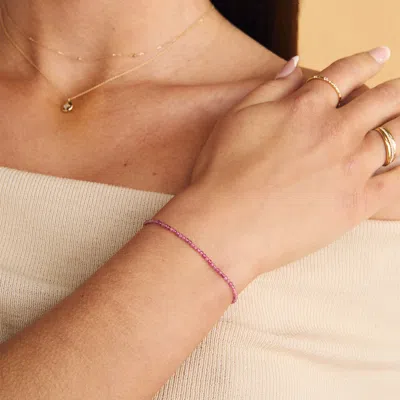 Astrid &amp; Miyu Tourmaline Gemstone Bracelet In 9k White Gold
