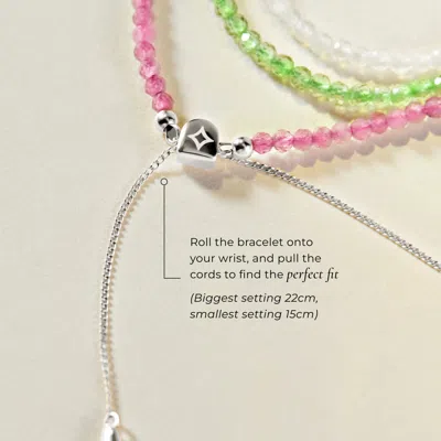 Astrid &amp; Miyu Tourmaline Gemstone Bracelet In 9k White Gold