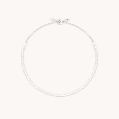 Astrid &amp; Miyu Moonstone Gemstone Bracelet In 9k White Gold