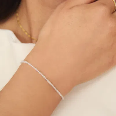 Astrid &amp; Miyu Moonstone Gemstone Bracelet In 9k White Gold