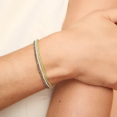 Astrid &amp; Miyu Moonstone Gemstone Bracelet In 9k White Gold