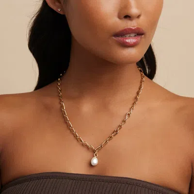 Astrid &amp; Miyu Infinity Pearl Lariat Necklace