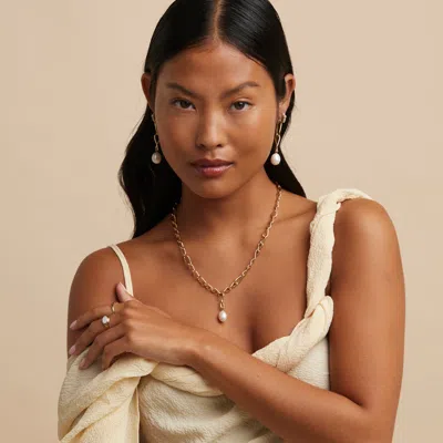 Astrid &amp; Miyu Infinity Pearl Lariat Necklace