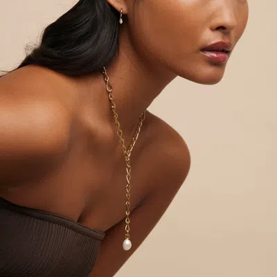 Astrid &amp; Miyu Infinity Pearl Lariat Necklace