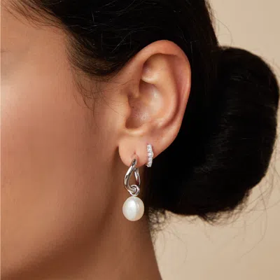 Astrid &amp; Miyu Infinity Pearl Charm Hoops