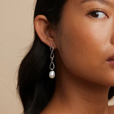 Astrid &amp; Miyu Infinity Pearl Statement Studs