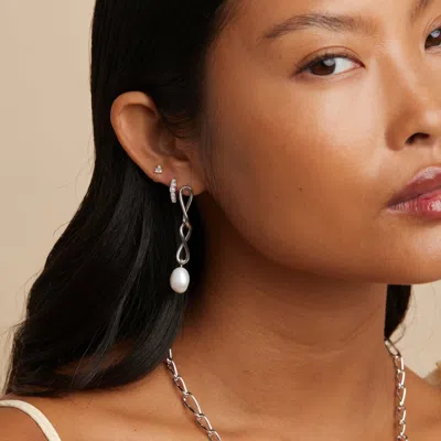 Astrid &amp; Miyu Infinity Pearl Statement Studs