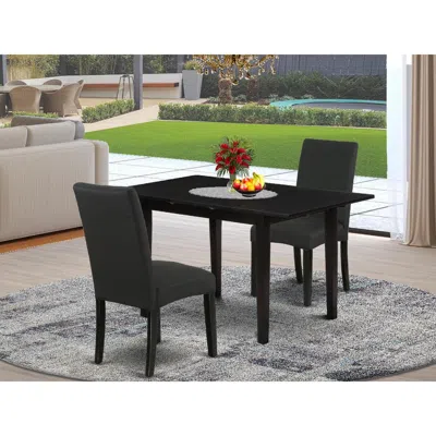 East West Furniture Dining Table- Dining Chairs, Nodr3-blk-24