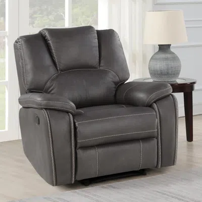 Steve Silver Katrine Manual Recliner - Charcoal