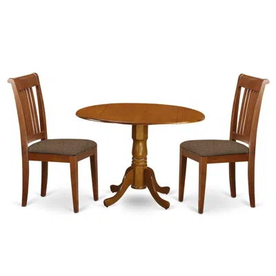 East West Furniture 3 Pc Small Kitchen Table And Chairs Set-breakfast Nook Plus 2 Dinette Chairs