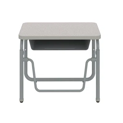 Safco Alphabetter 2.0 Height - Adjustable Student Desk With Book Box And Pendulum Bar 22"-30" - Gray