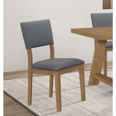 Coaster Sharon Open Back Padded Upholstered Dining Side Chair Blue And Brown (set Of 2)
