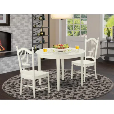 East West Furniture 3 Pc Kitchen Nook Dining Set-table And 2 Dining Chairs