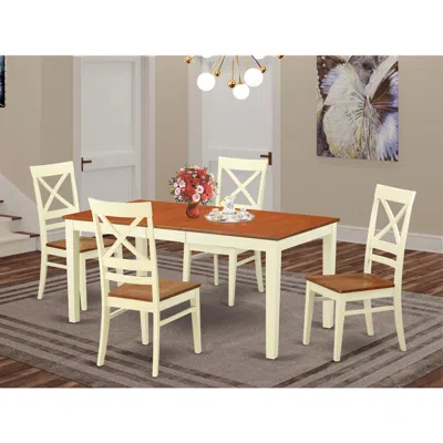 East West Furniture 5 Pc Dinette Set For 4-kitchen Table And 4 Dining Chairs