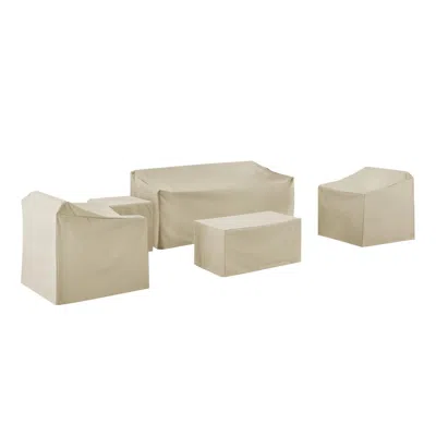 Crosley Furniture 5pc Furniture Cover Set Tan - Sofa, Two Armchairs, End Table, & Rectangle Table