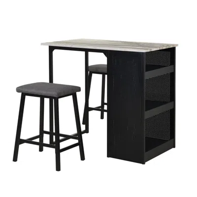 Best Quality Furniture 3pc Counterheight Dining Set With Table And 2 Stools