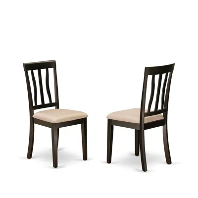 East West Furniture Anc-cap-c Antique Dining Room Chair For Kitchen With Cushion Seat In Cappuccino Finish