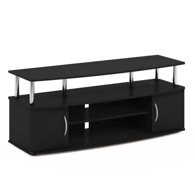 Furinno Jaya Large Entertainment Center Hold Up To 55-in Tv, Americano, Stainless Steel Tubes
