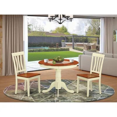 East West Furniture 3 Pc Kitchen Nook Dining Set-kitchen Table And 2 Chairs For Dining Room