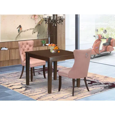 East West Furniture 3 Piece Dining Table Set Consists Of A Square Kitchen Room Table