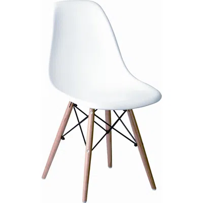 Creative Images Pp Chair With Wood Legs, White, Set Of 2