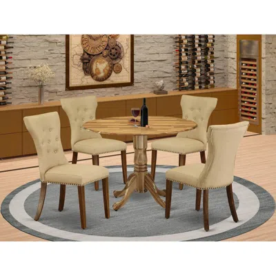 East West Furniture Dining Room Set Natural, Dlga5-ana-03