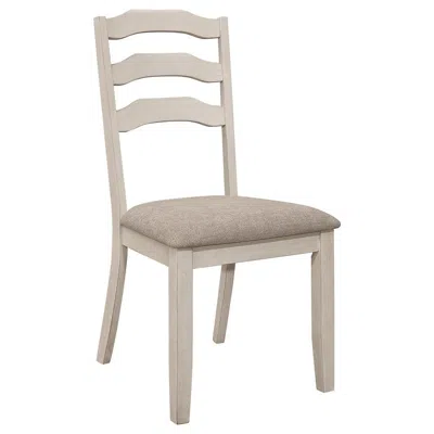 Coaster Ladder Back Padded Seat Dining Side Chair Khaki And Rustic Cream (set Of 2)
