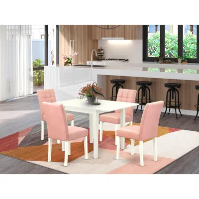 East West Furniture 5 Piece Kitchen Table Set Contain A Wood Table