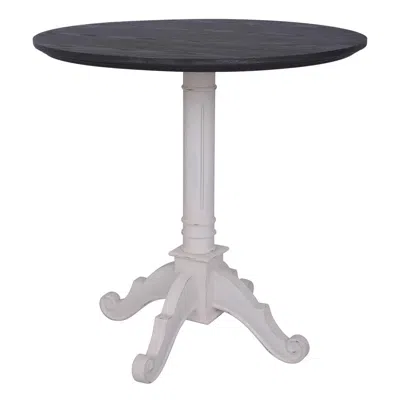 International Caravan Ashbury Pedestal Base Table Antique White/black
