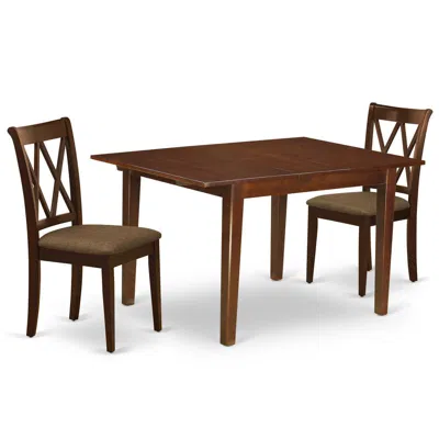 East West Furniture Dining Room Set Mahogany, Mlcl3-mah-c