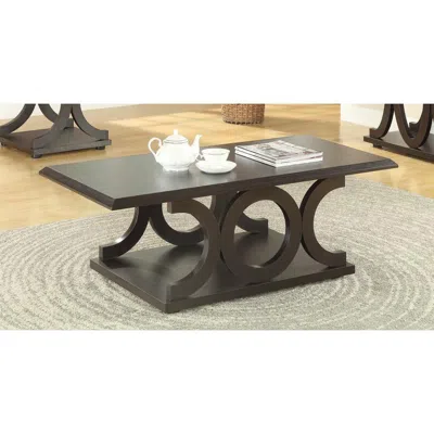 Coaster Co. Of America Shelly C-shaped Base Coffee Table Cappuccino