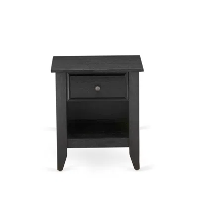East West Furniture Ga-06-et Modern Nightstand Bedroom With 1 Wooden Drawer, Stable And Sturdy Constructed - Wire Brushe
