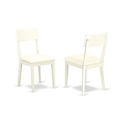 East West Furniture Dining Chair Linen White, Adc-lwh-lc