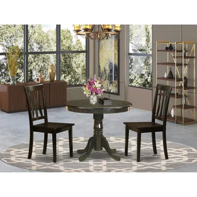 East West Furniture 3 Pc Kitchen Table Set-breakfast Nook With 2 Dining Chairs