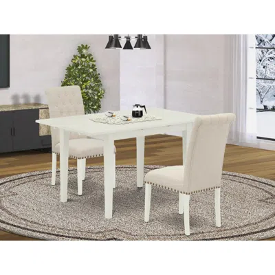 East West Furniture Dining Table- Dining Chairs, Nobr3-lwh-02