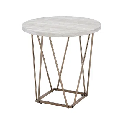 Steve Silver Rowyn Faux Marble Top End Table