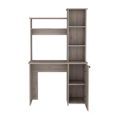 DEPOT E-SHOP COMPUTER DESK WITH AMPLE WORK SURFACE, HUTCH STORAGE AND SINGLE DOOR CABINET 