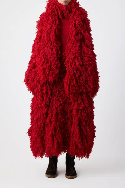 Gabriela Hearst Hargreaves Knit Scarf In Scarlet Red Virgin Wool Cashmere Silk In Scarlet Red