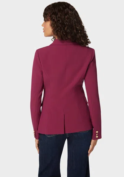 Bebe Double Breast Tailored Woven Twill Blazer In Purple Potion