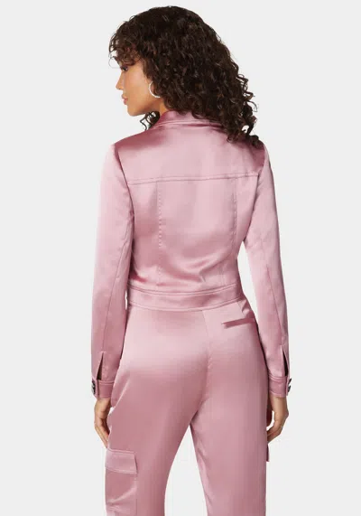 Bebe Stud Detail Tailored Satin Blazer In Lilas