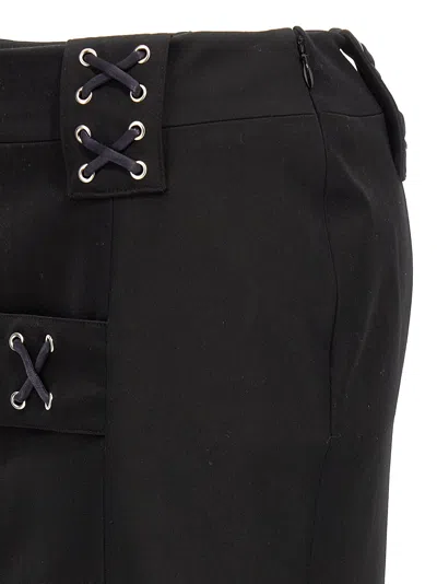 Alessandra Rich Lace-up Skirt With Fitted Silhouette And Slits