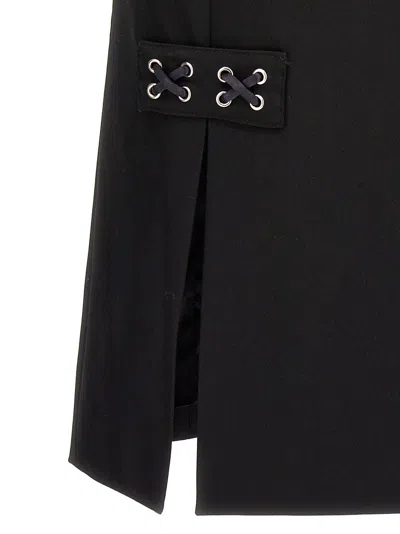 Alessandra Rich Lace-up Skirt With Fitted Silhouette And Slits