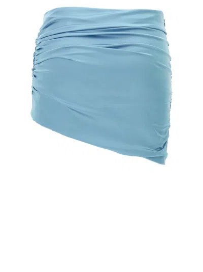 Alessandra Rich Silk Satin Asymmetric Mini Skirt