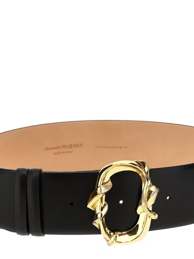 Alexander Mcqueen Snake-buckle Leather Belt