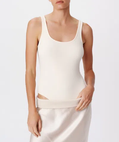 Atm Anthony Thomas Melillo Modal Rib Square Neck Bodysuit In Irish Cream